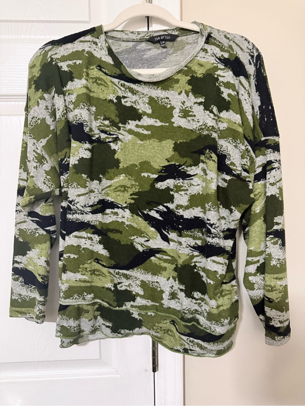 Violet & Vine Olive Camo Long-Sleeve Tee